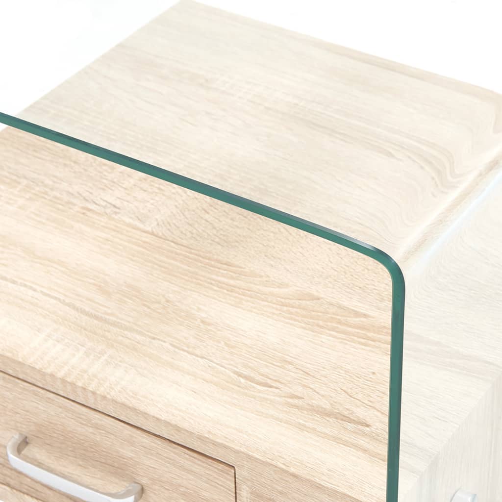 Salontafel Met Lade 50X50X45 Cm Gehard Glas