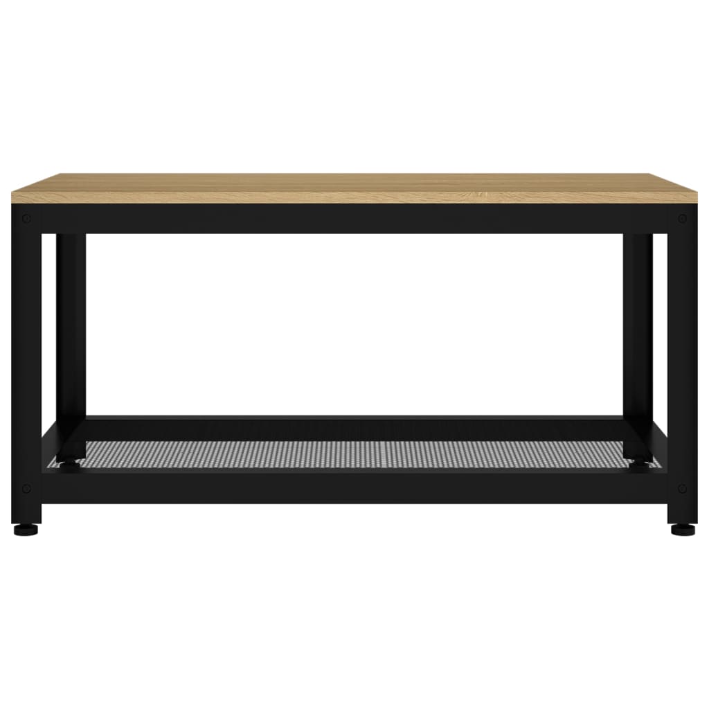 Salontafel 90X45X45 Cm Mdf En Ijzer En Zwart