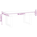 Salontafel 90X45X40 Cm Mdf En Ijzer En Zwart