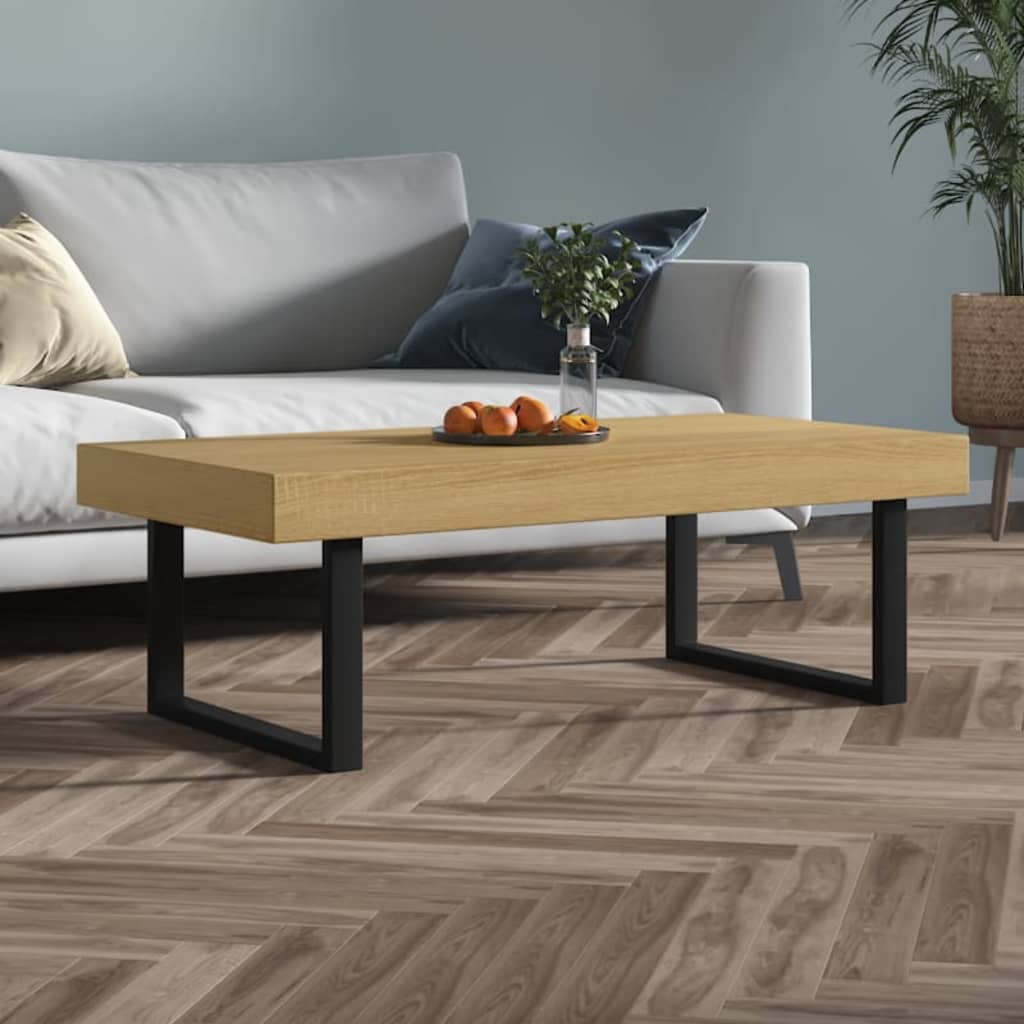 Salontafel 120X60X40 Cm Mdf En Ijzer En Zwart