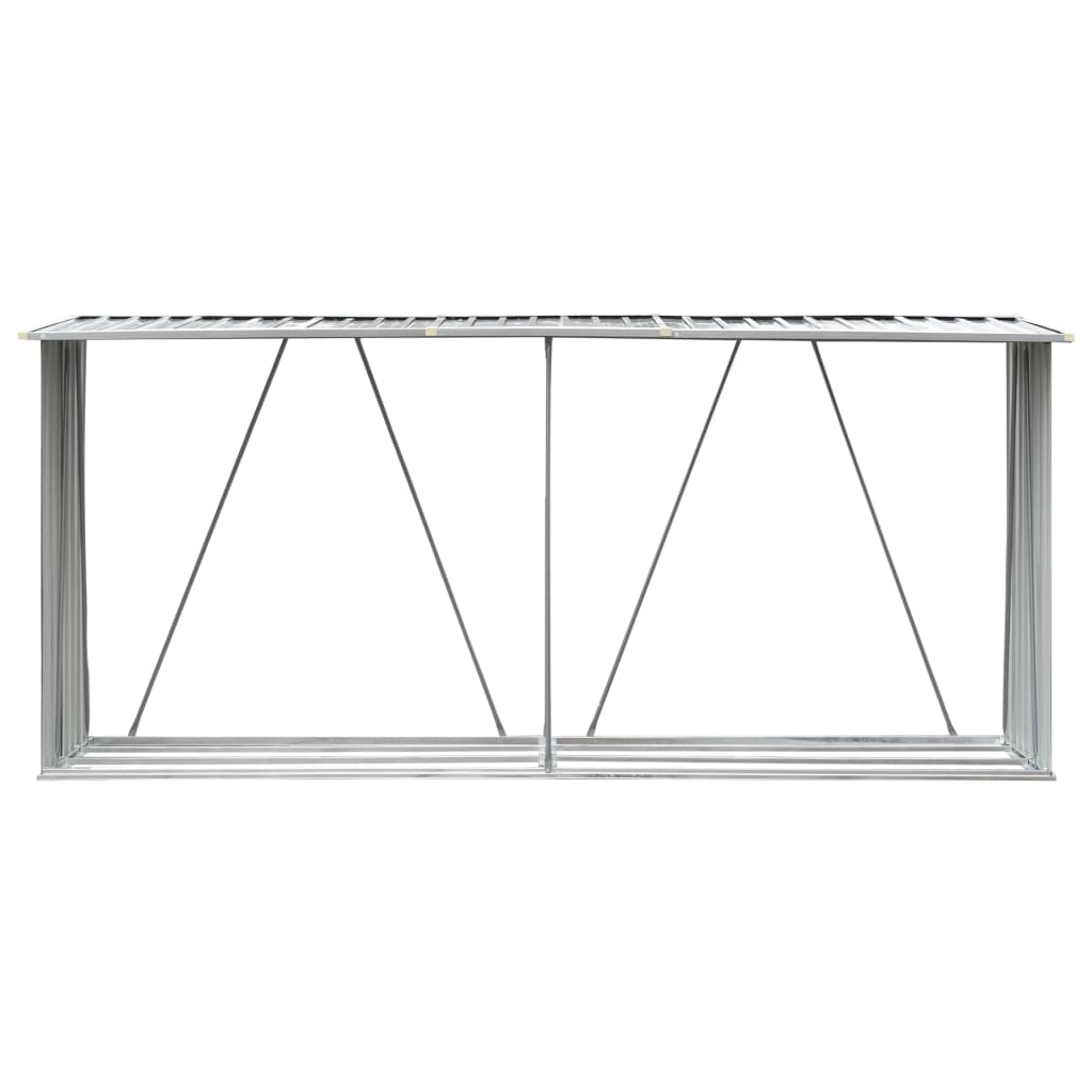 Haardhoutschuur 330X84X152 Cm Gegalvaniseerd Staal