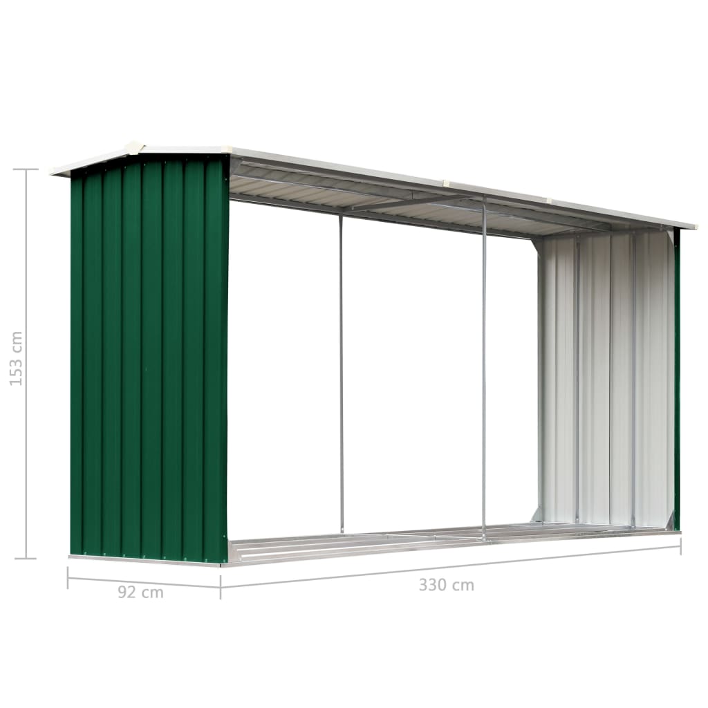 Haardhoutschuur 330X92X153 Cm Gegalvaniseerd Staal