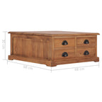 Salontafel 68X68X30 Cm Massief Teakhout