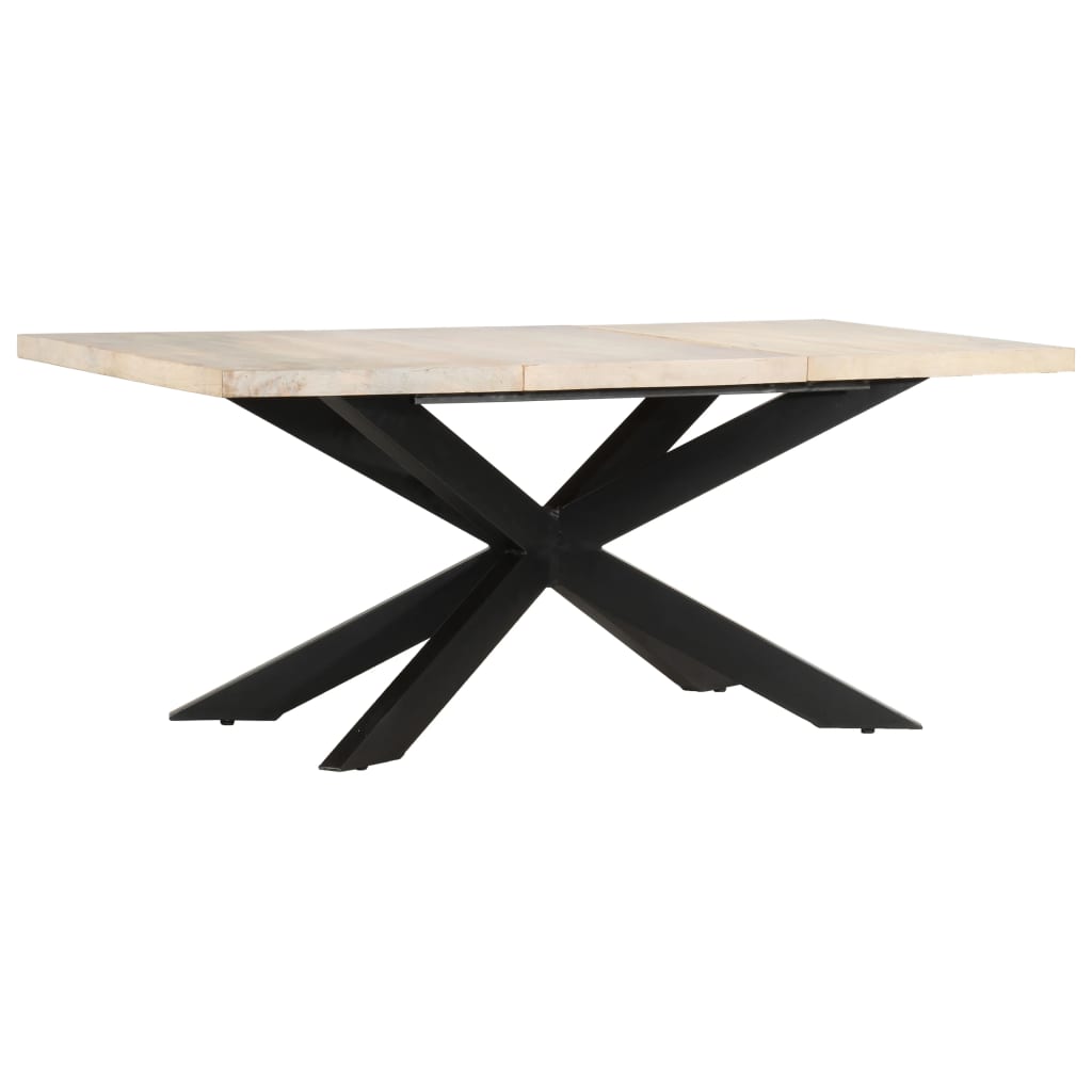 Eettafel 180X90X76 Cm Massief Gebleekt Mangohout