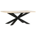 Eettafel 180X90X76 Cm Massief Gebleekt Mangohout