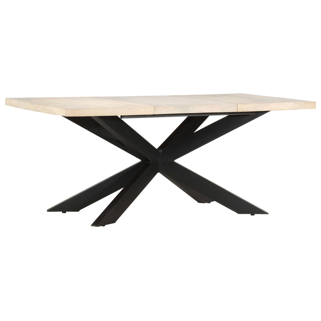 Eettafel 180X90X76 Cm Massief Gebleekt Mangohout
