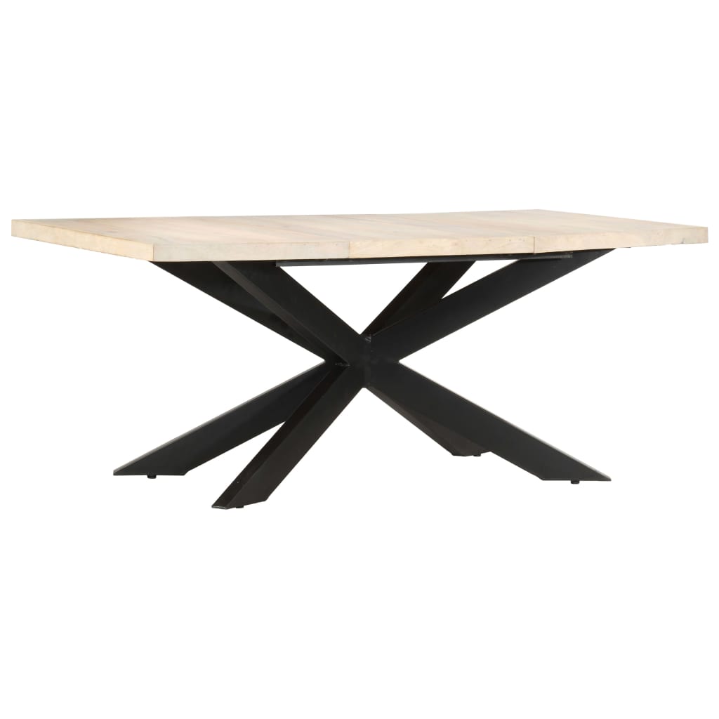 Eettafel 180X90X76 Cm Massief Gebleekt Mangohout