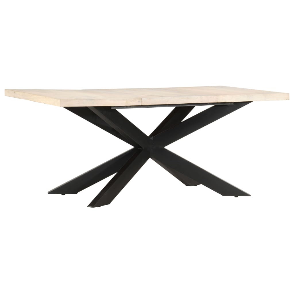 Eettafel 180X90X76 Cm Massief Gebleekt Mangohout
