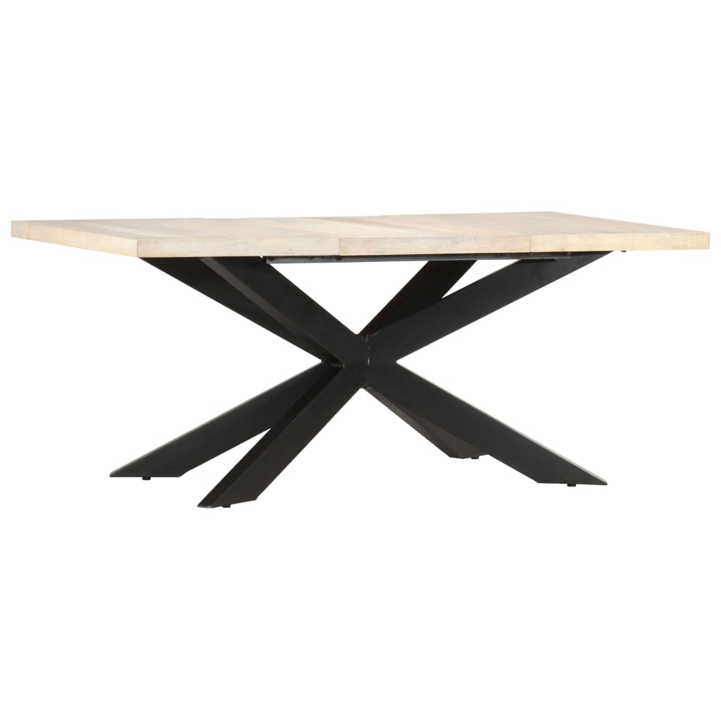 Eettafel 180X90X76 Cm Massief Gebleekt Mangohout