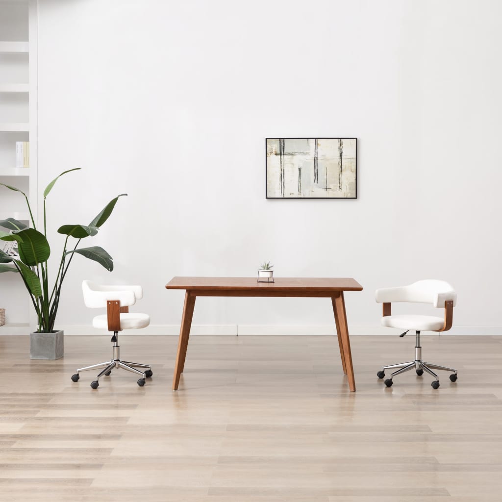 Eetkamerstoel Draaibaar Gebogen Hout En Kunstleer