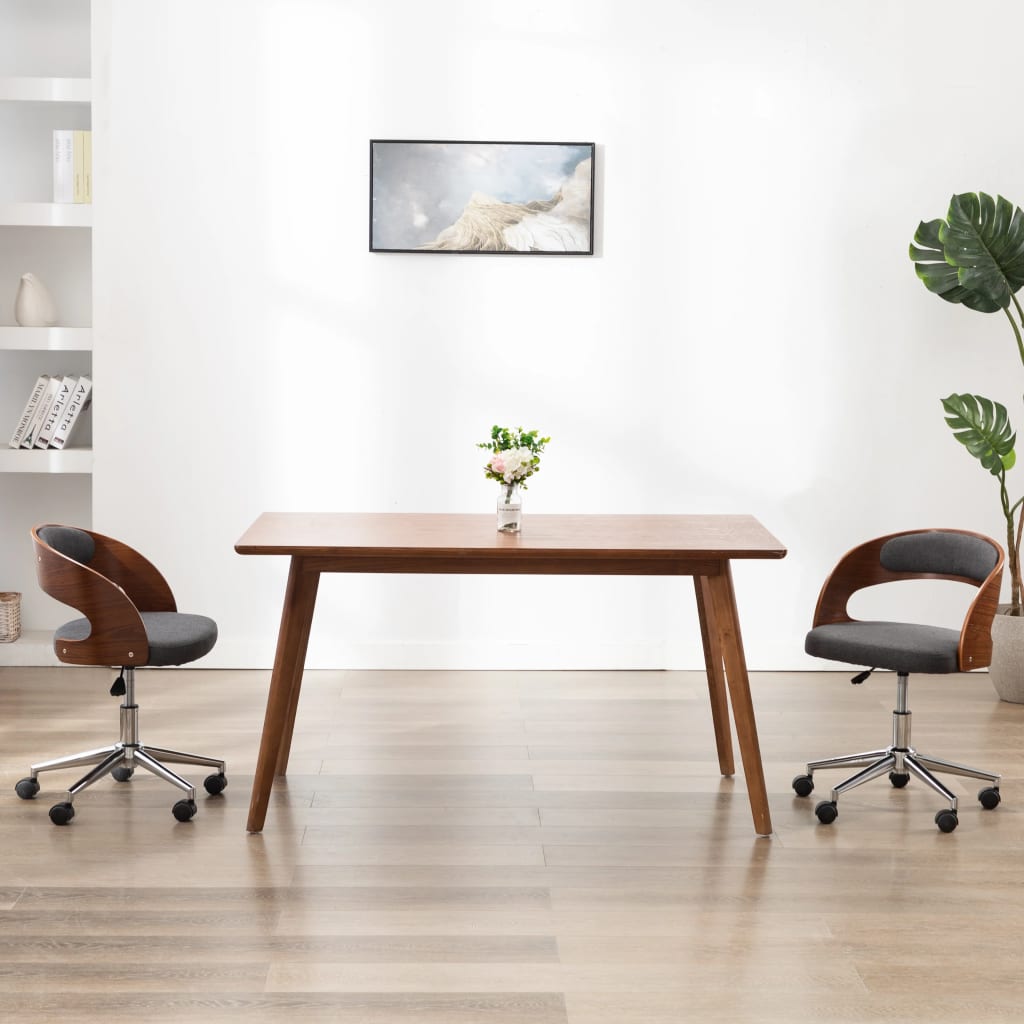 Eetkamerstoel Draaibaar Gebogen Hout En Kunstleer