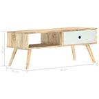 Salontafel 90X50X40 Cm Massief Mangohout