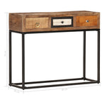 Wandtafel 90X30X75 Cm Massief Gerecycled Hout Goudkleurig