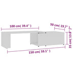 Salontafel 150X50X35 Cm Bewerkt Hout