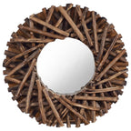 Wandspiegel Rond 40 Cm Teakhout