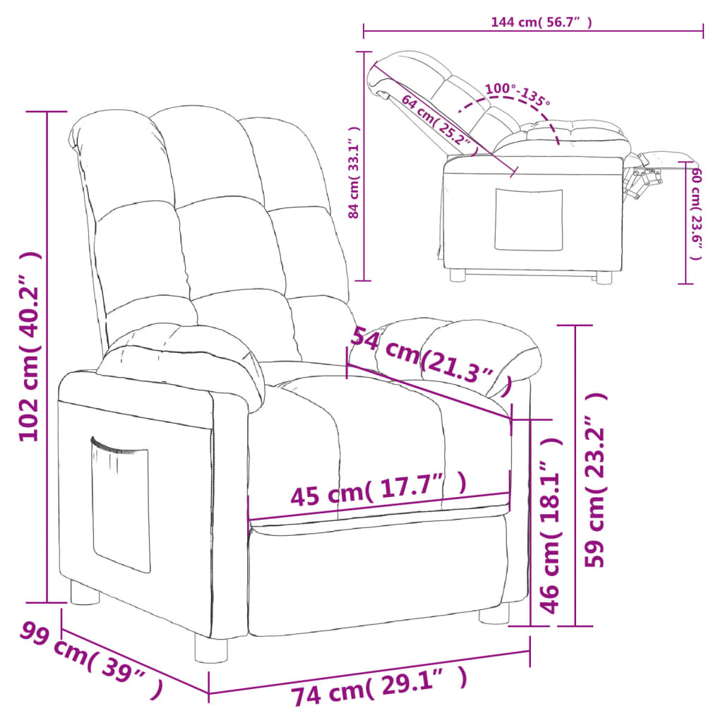 Fauteuil Verstelbaar Stof