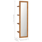 Wandspiegel Met Schappen 30X30X120 Cm Massief Teakhout