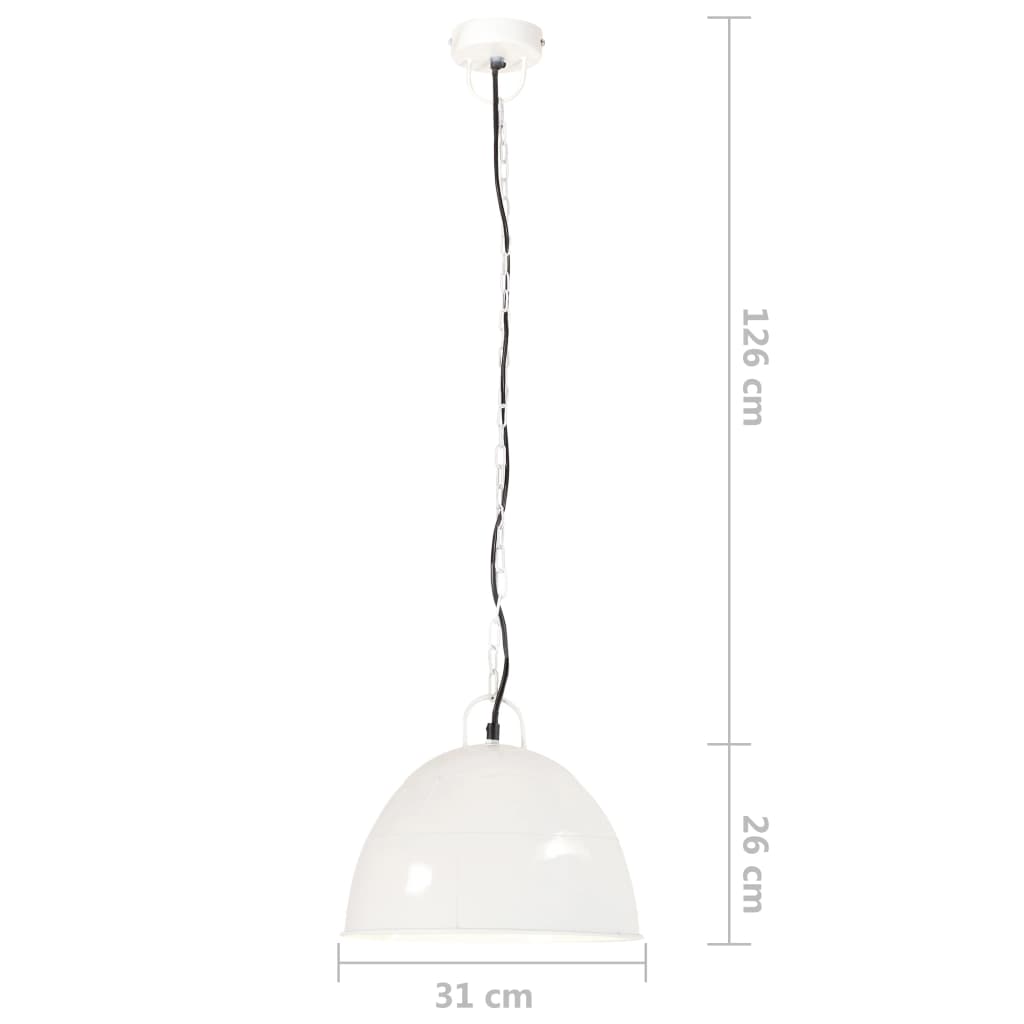 Hanglamp Industrieel Vintage Rond 25 W E27 31 Cm Wit