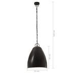 Hanglamp Industrieel Rond 25 W E27 32 Cm Zwart