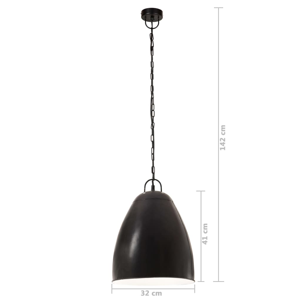 Hanglamp Industrieel Rond 25 W E27 32 Cm Zwart