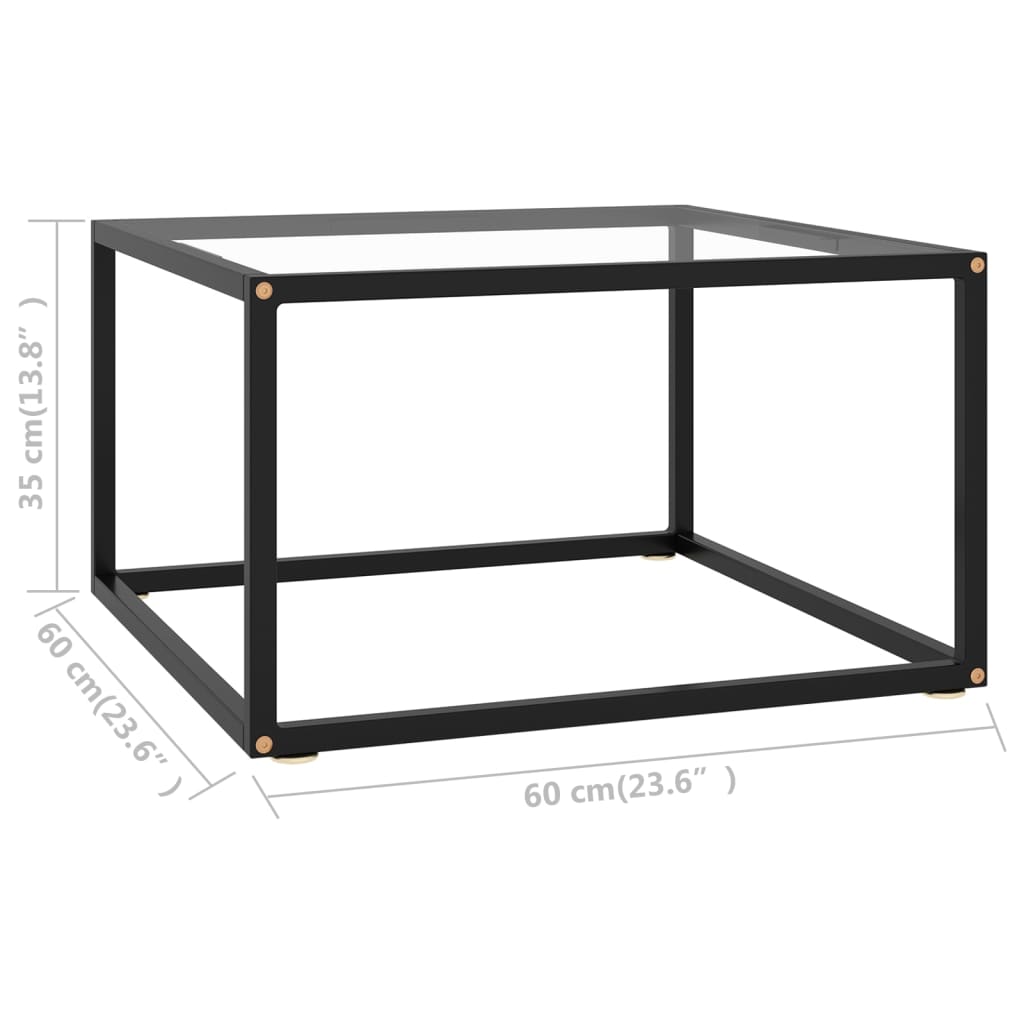 Salontafel Met Gehard Glas Zwart
