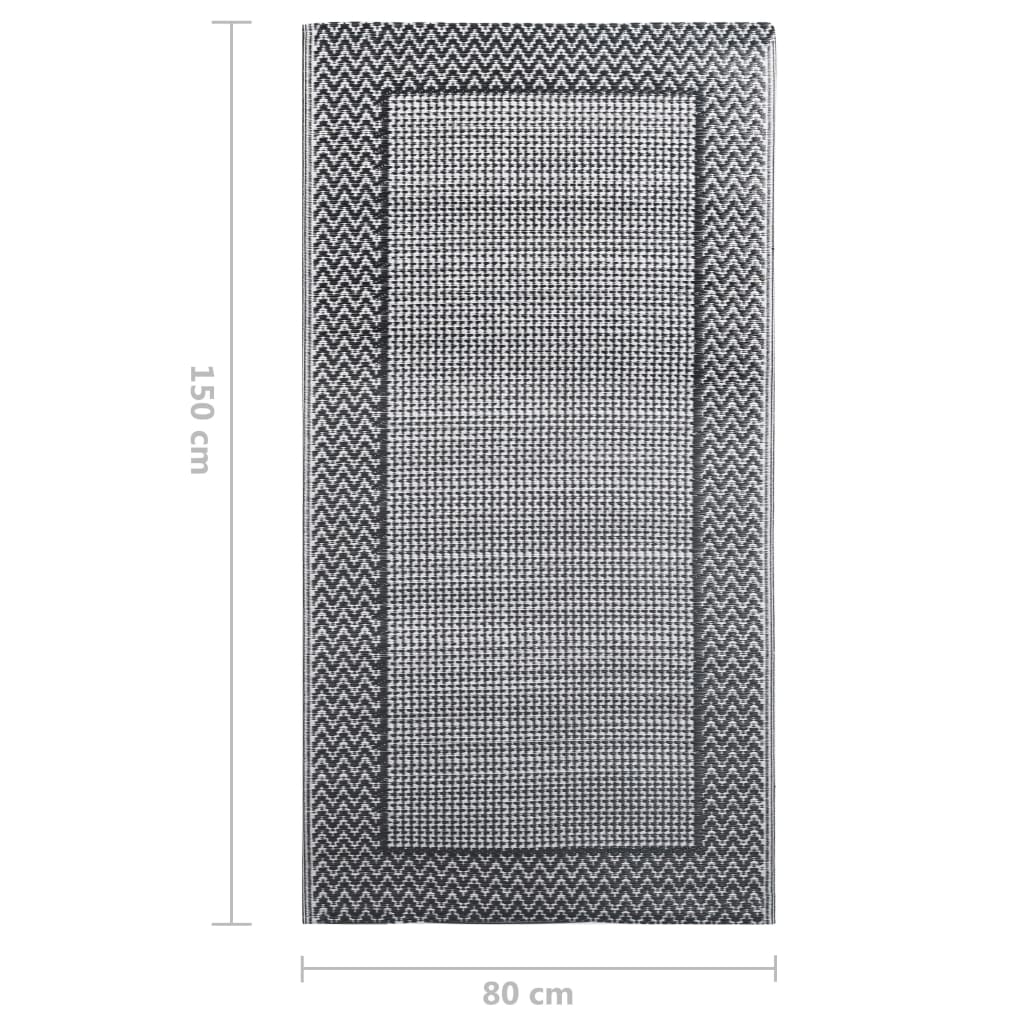 Buitenkleed Pp Zwart En Grijs