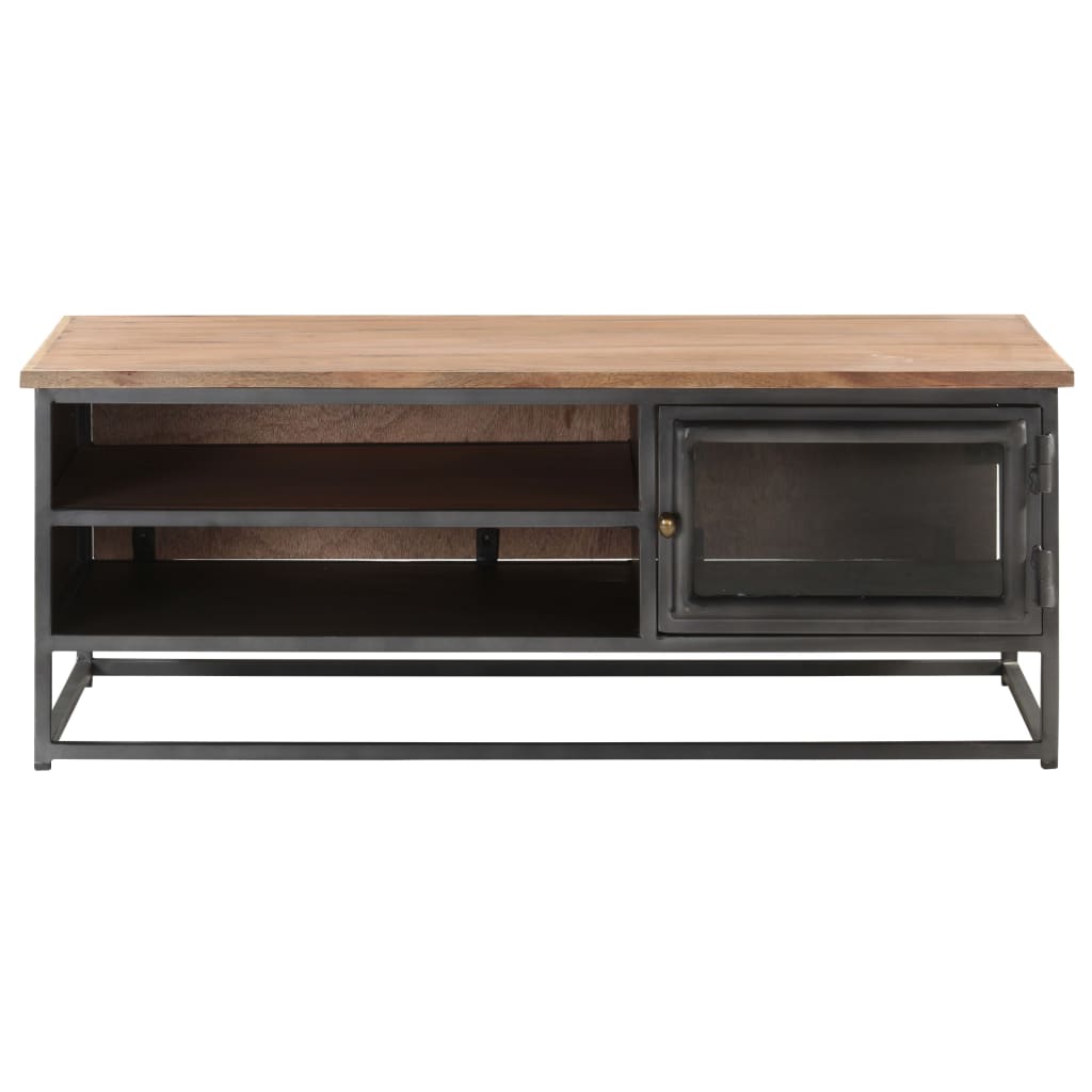 Salontafel 90X50X35 Cm Massief Acaciahout Grijs Mozaïek