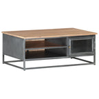 Salontafel 90X50X35 Cm Massief Acaciahout Grijs Mozaïek