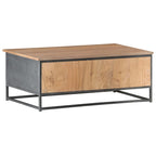 Salontafel 90X50X35 Cm Massief Acaciahout Grijs Mozaïek