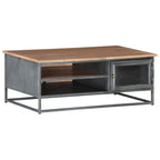 Salontafel 90X50X35 Cm Massief Acaciahout Grijs Mozaïek