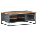 Salontafel 90X50X35 Cm Massief Acaciahout Grijs Mozaïek