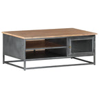 Salontafel 90X50X35 Cm Massief Acaciahout Grijs Mozaïek