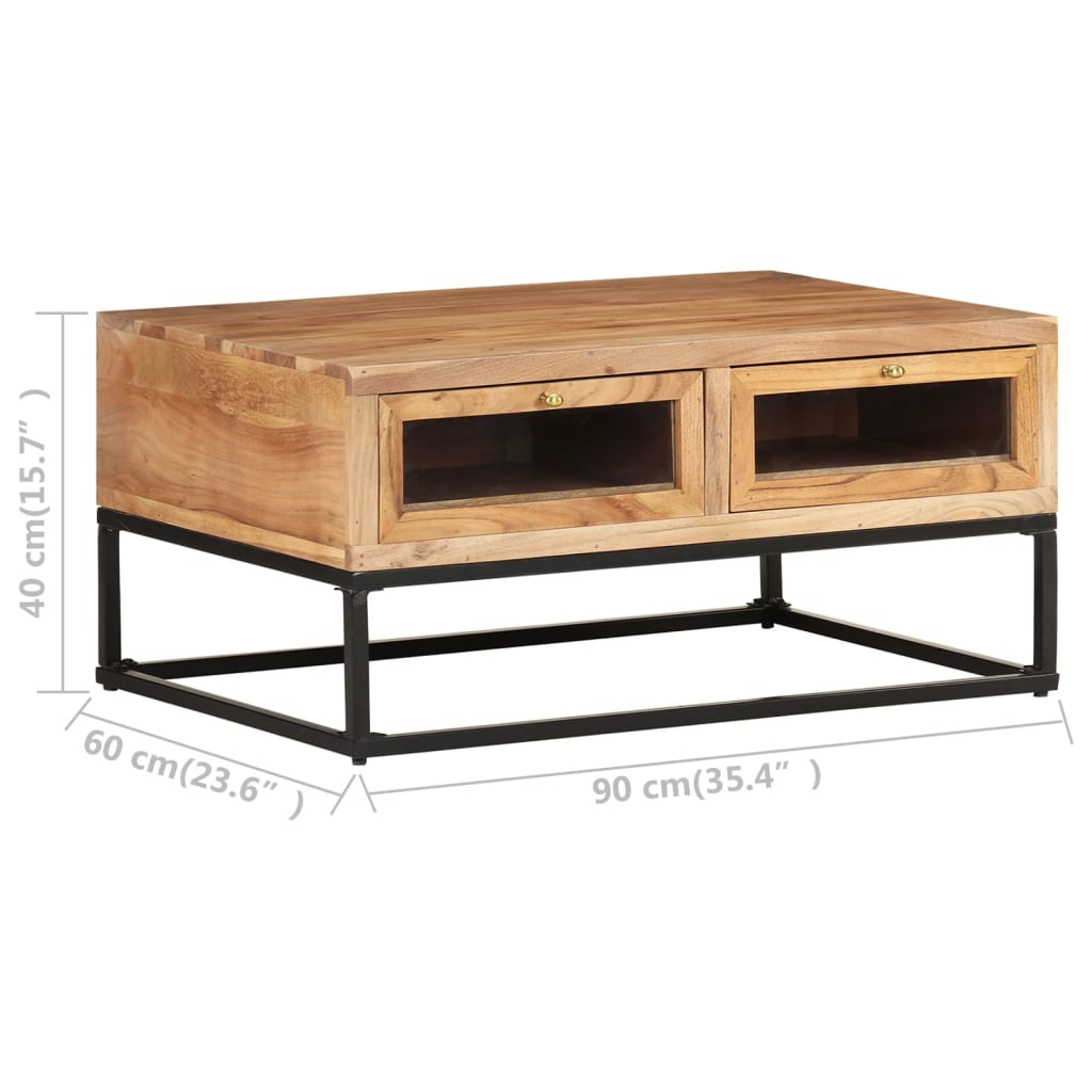Salontafel 90X60X40 Cm Massief Acaciahout Mozaïek