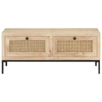 Salontafel 90X50X37 Cm Massief Mangohout En Natuurlijk Riet Mozaïek