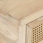 Salontafel 90X50X37 Cm Massief Mangohout En Natuurlijk Riet Mozaïek