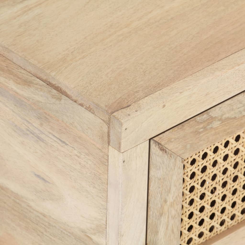 Salontafel 90X50X37 Cm Massief Mangohout En Natuurlijk Riet Mozaïek