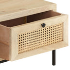 Salontafel 90X50X37 Cm Massief Mangohout En Natuurlijk Riet Mozaïek