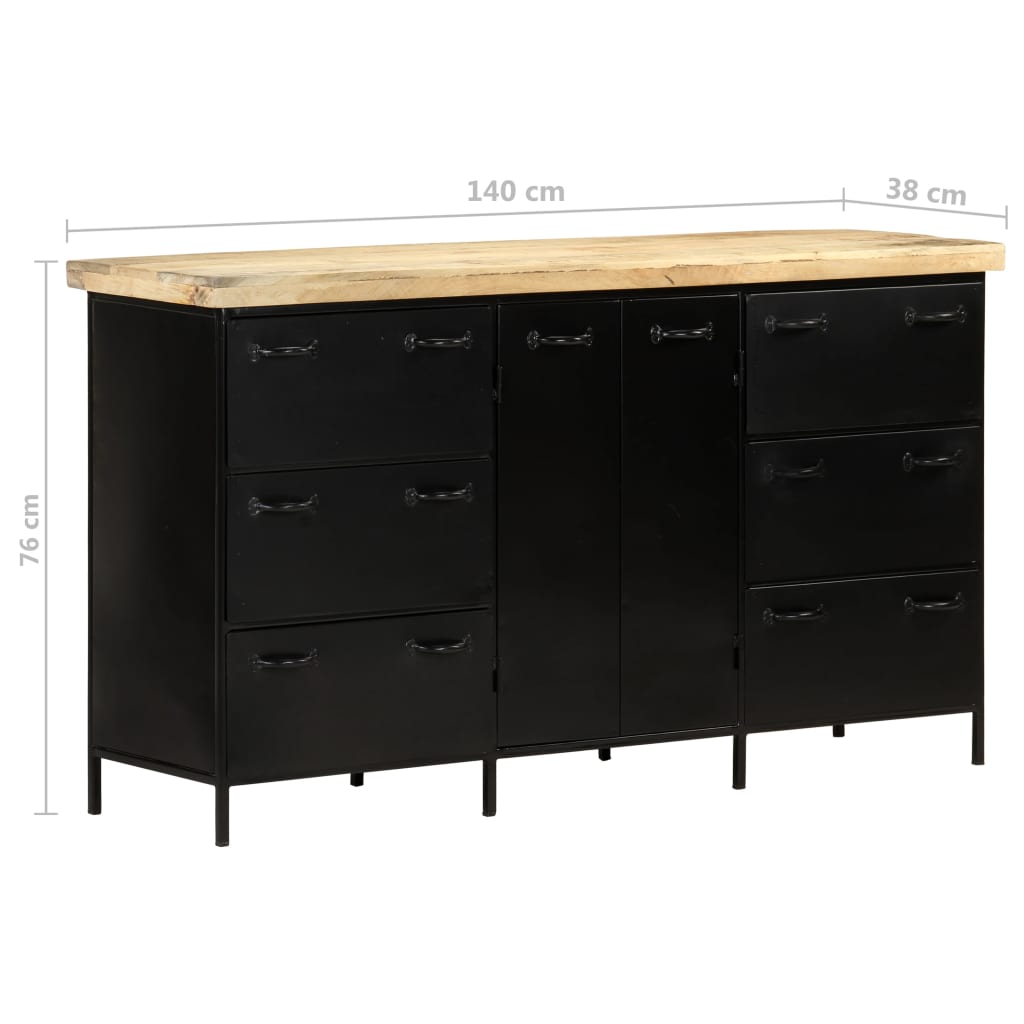 Dressoir 140X38X76 Cm Ruw Mangohout Multikleur