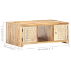 Salontafel 90X50X35 Cm Massief Mangohout