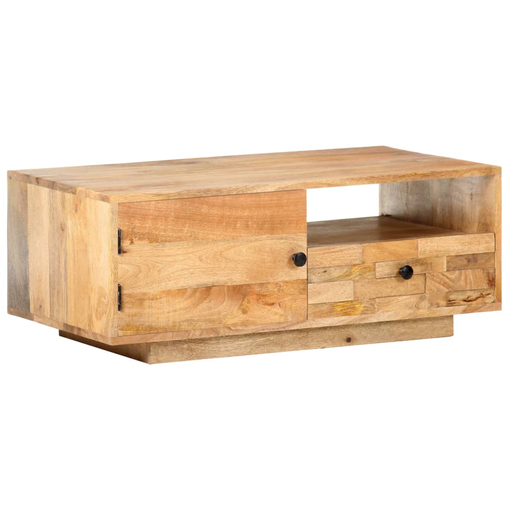 Salontafel 90X50X35 Cm Massief Mangohout Wijnrood