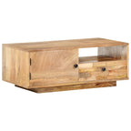 Salontafel 90X50X35 Cm Massief Mangohout Wijnrood