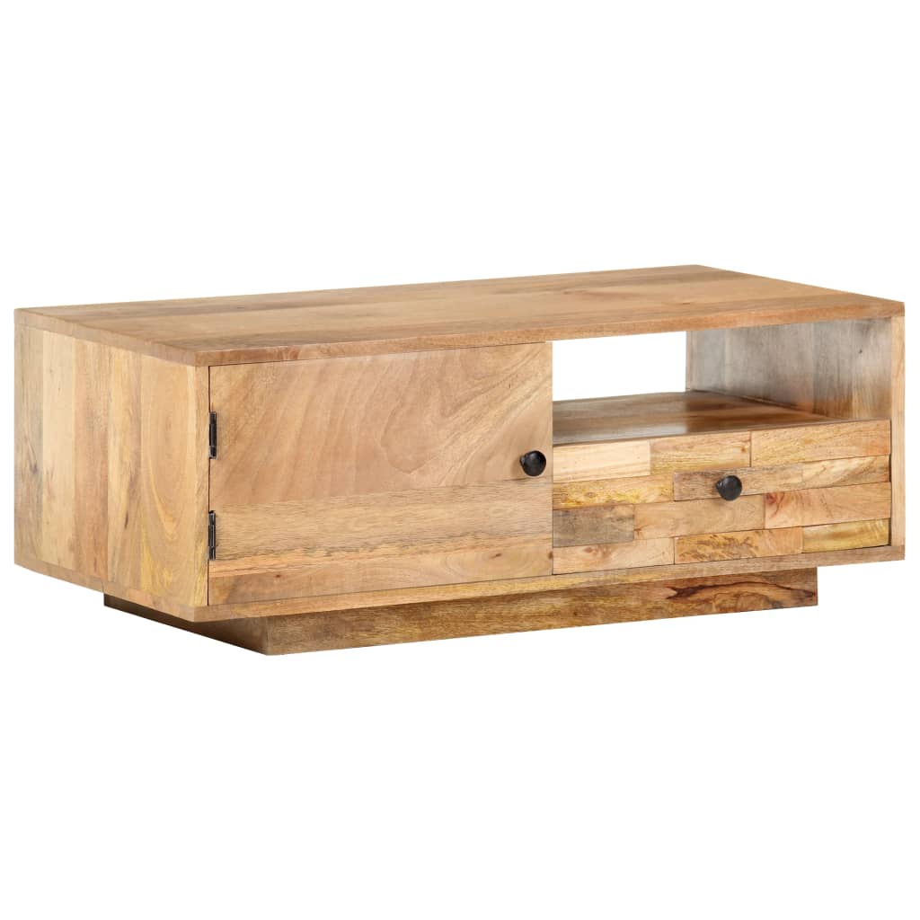 Salontafel 90X50X35 Cm Massief Mangohout Wijnrood