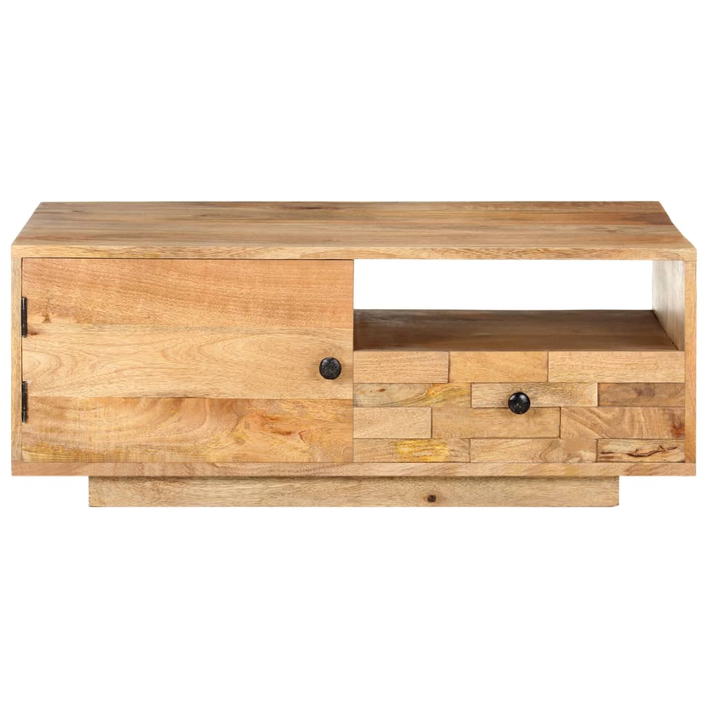 Salontafel 90X50X35 Cm Massief Mangohout Wijnrood