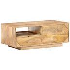Salontafel 90X50X35 Cm Massief Mangohout Wijnrood