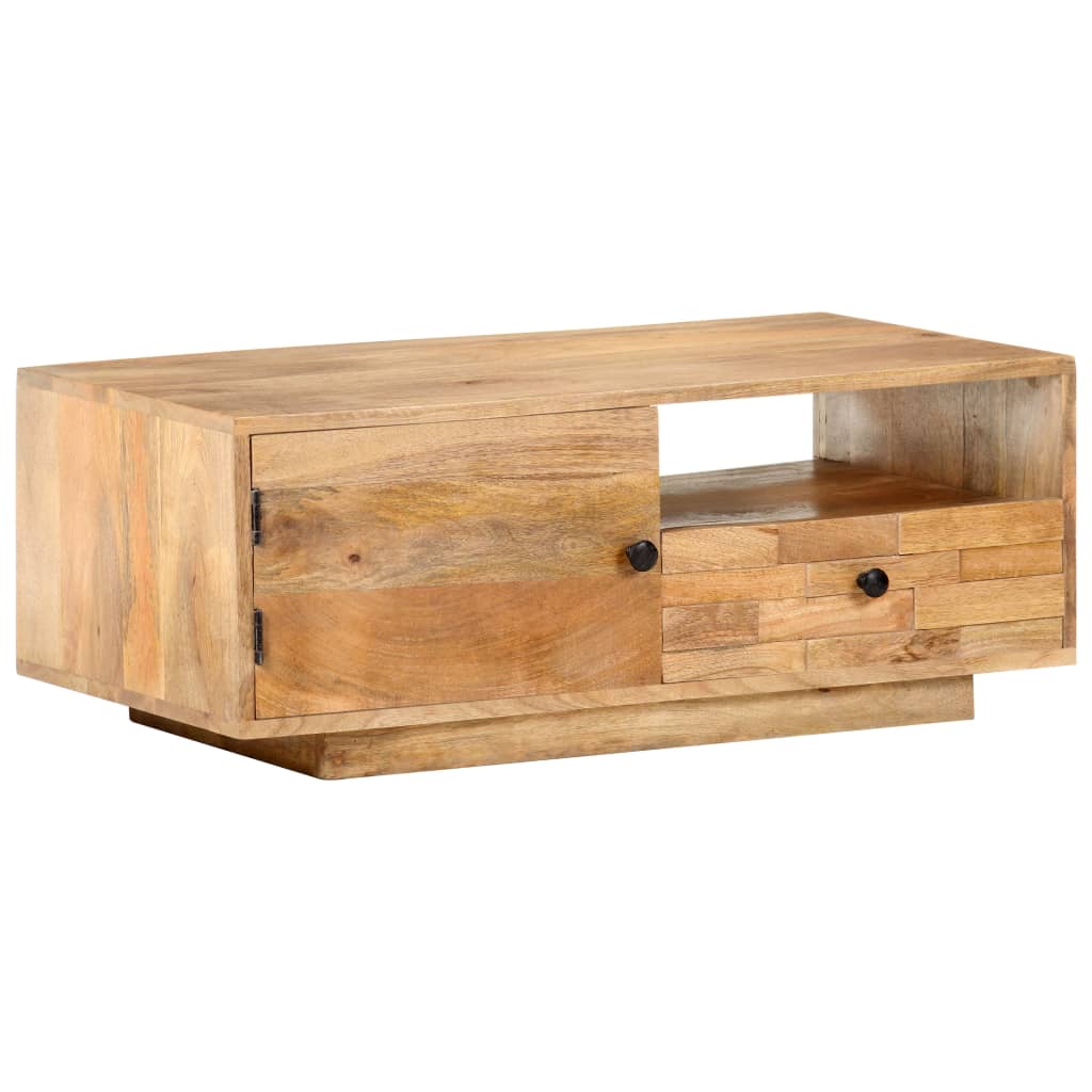 Salontafel 90X50X35 Cm Massief Mangohout Wijnrood