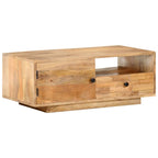 Salontafel 90X50X35 Cm Massief Mangohout Wijnrood