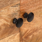 Dressoir 116X35X75 Cm Massief Mangohout Donkergrijs