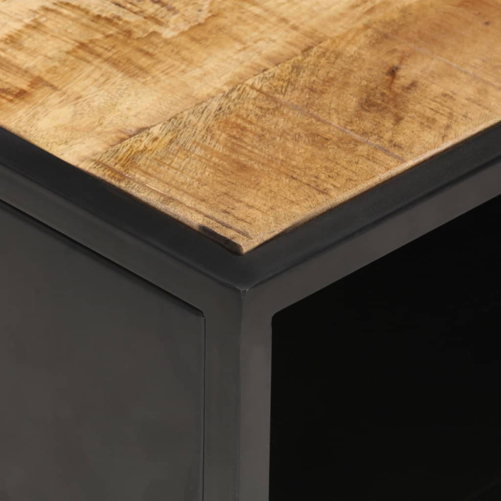 Salontafel Met Bewerkte Deur 90X55X36 Cm Ruw Mangohout