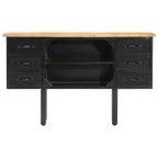 Dressoir 110X30X65 Cm Massief Ruw Mangohout En Staal Bruin