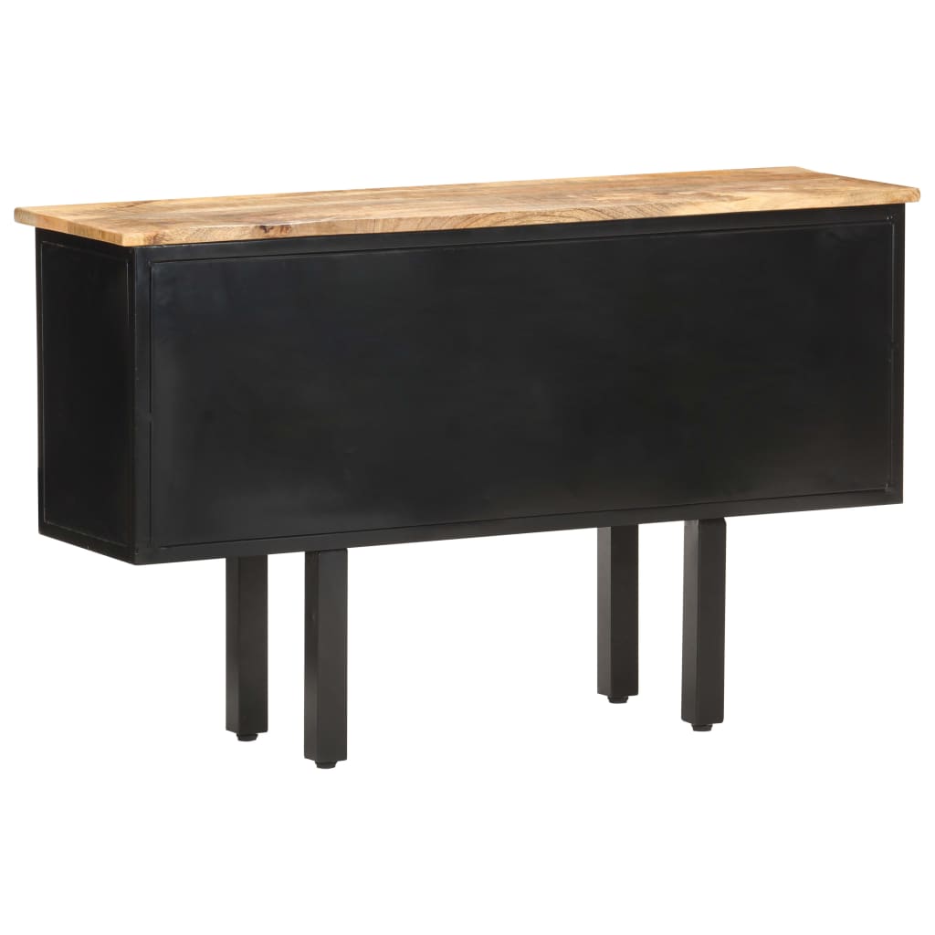 Dressoir 110X30X65 Cm Massief Ruw Mangohout En Staal Bruin
